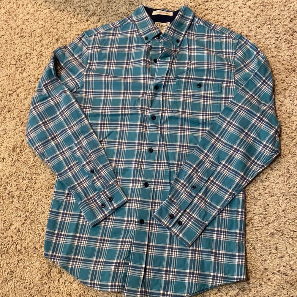 Brand new LL Bean men’s button down striped shirt
